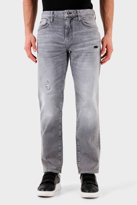 Armani Exchange Streç Pamuklu Slim Fit Normal Bel Düz Paça Jeans Erkek Kot Pantolon XM000049 AF14656 M8088 GRİ - 1