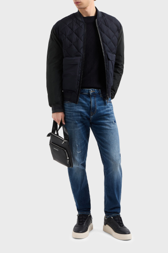 Armani Exchange Streç Pamuklu Slim Fit Normal Bel Düz Paça Jeans Erkek Kot Pantolon XM000070 AF12965 MB002 MAVİ - 1