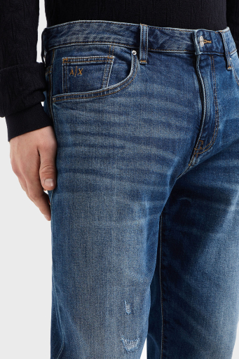 Armani Exchange Streç Pamuklu Slim Fit Normal Bel Düz Paça Jeans Erkek Kot Pantolon XM000070 AF12965 MB002 MAVİ - 3