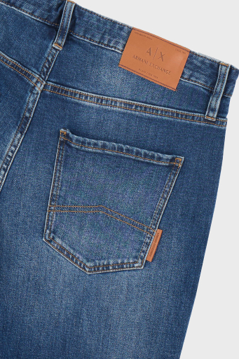 Armani Exchange Streç Pamuklu Slim Fit Normal Bel Düz Paça Jeans Erkek Kot Pantolon XM000070 AF12965 MB002 MAVİ - 5