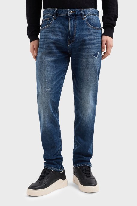 Armani Exchange Streç Pamuklu Slim Fit Normal Bel Düz Paça Jeans Erkek Kot Pantolon XM000070 AF12965 MB002 MAVİ - 2