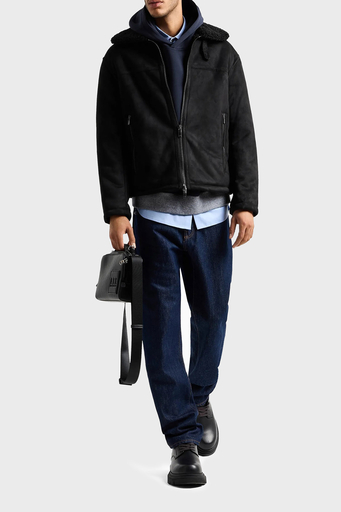 Armani Exchange Süet Logolu Regular Fit Mono Yaka Erkek Mont 6DZB03 ZE1FZ 1200 SİYAH - 3