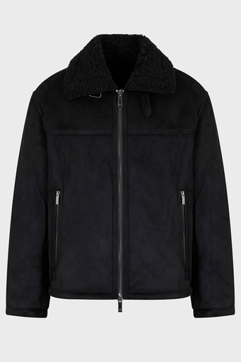 Armani Exchange Süet Logolu Regular Fit Mono Yaka Erkek Mont 6DZB03 ZE1FZ 1200 SİYAH - 5