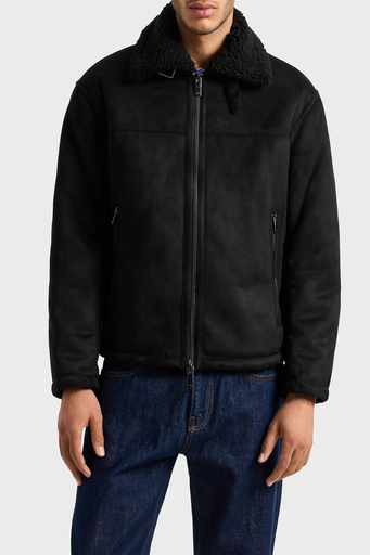 Armani Exchange Süet Logolu Regular Fit Mono Yaka Erkek Mont 6DZB03 ZE1FZ 1200 SİYAH - 6