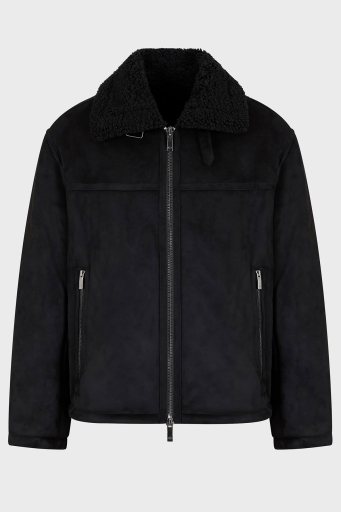Armani Exchange Süet Logolu Regular Fit Mono Yaka Erkek Mont 6DZB03 ZE1FZ 1200 SİYAH - 10