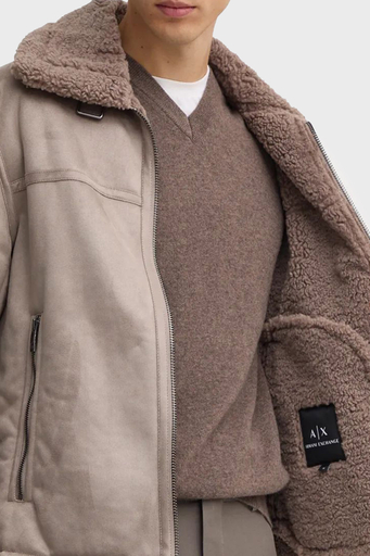 Armani Exchange Süet Logolu Regular Fit Mono Yaka Erkek Mont 6DZB03 ZE1FZ 17AC VİZON - 4
