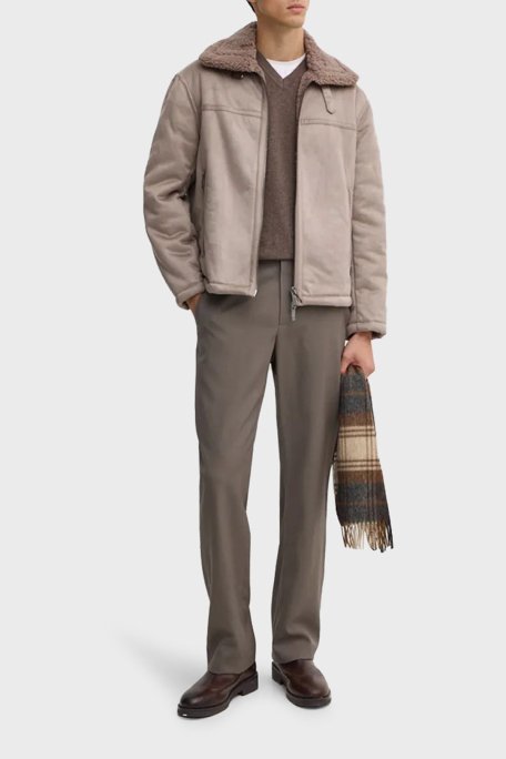 Armani Exchange Süet Logolu Regular Fit Mono Yaka Erkek Mont 6DZB03 ZE1FZ 17AC VİZON - 3