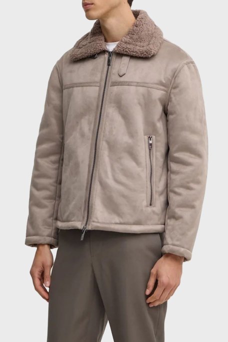 Armani Exchange Süet Logolu Regular Fit Mono Yaka Erkek Mont 6DZB03 ZE1FZ 17AC VİZON - 6