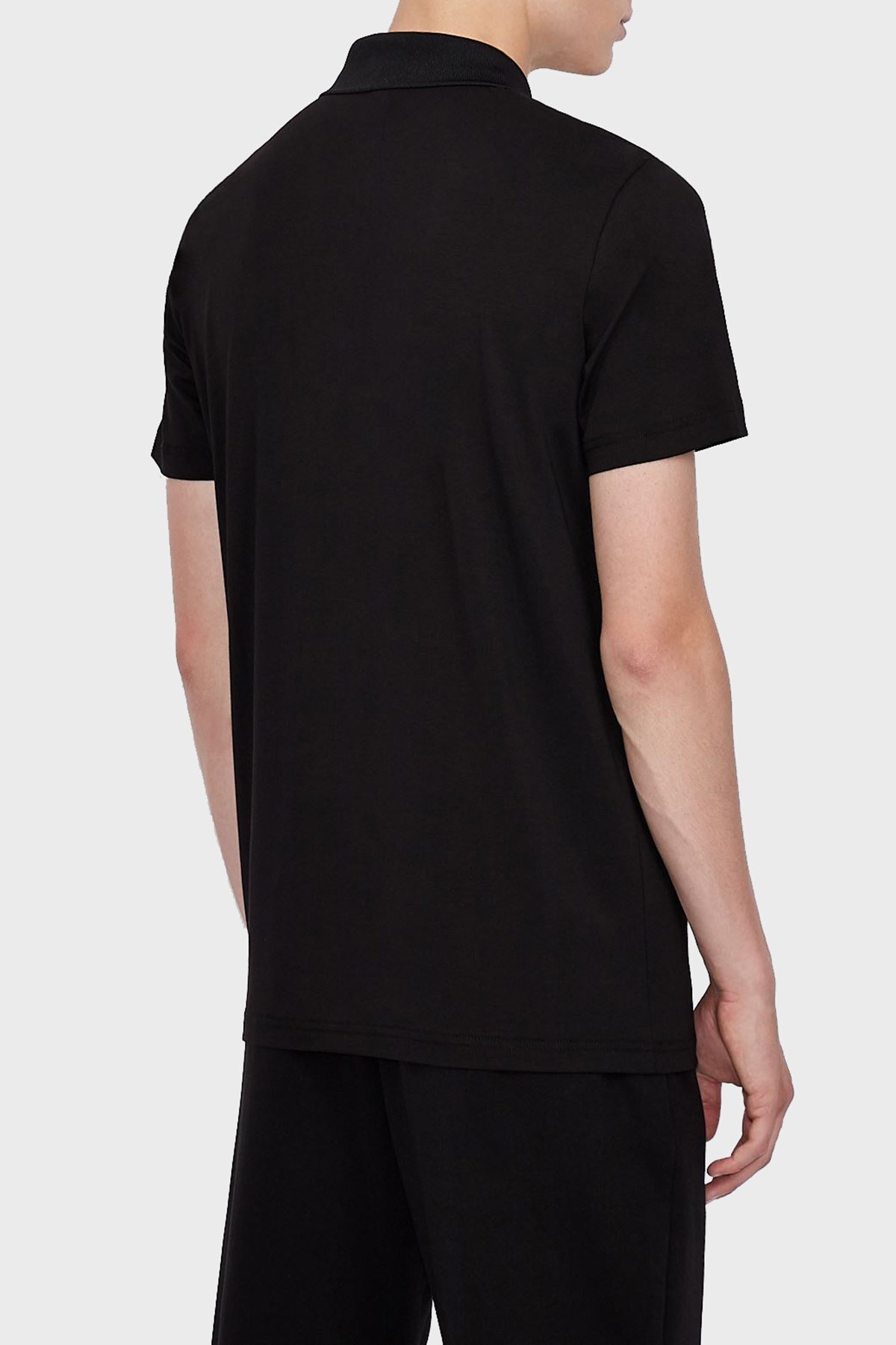 Armani Exchange Logolu Pamuklu Slim Fit T Shirt Erkek Polo 6KZFFM ZJEAZ 1200 SİYAH