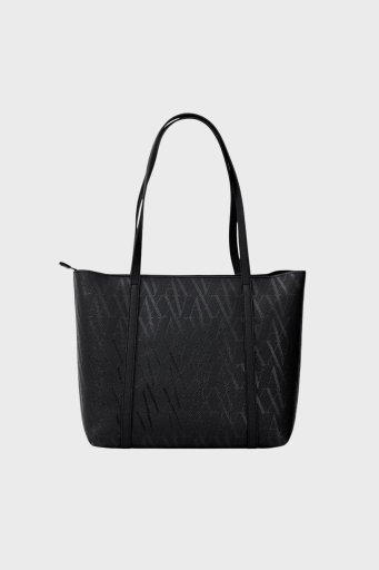 Armani Exchange Tamamı Logolu Omuz Askılı Bayan Çanta XW001199 AF15325 FC099 SİYAH - 2