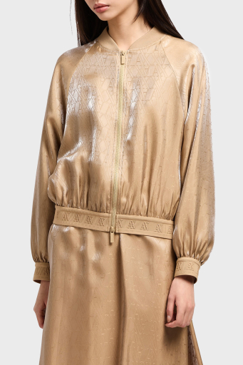 Armani Exchange Tamamı Logolu Regular Fit Bomber Bayan Ceket XW000565 AF12055 F1018 BEJ - 1