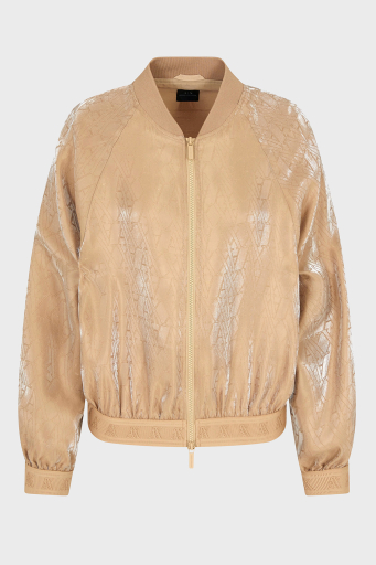Armani Exchange Tamamı Logolu Regular Fit Bomber Bayan Ceket XW000565 AF12055 F1018 BEJ - 5