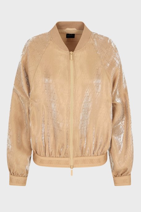 Armani Exchange Tamamı Logolu Regular Fit Bomber Bayan Ceket XW000565 AF12055 F1018 BEJ - 5