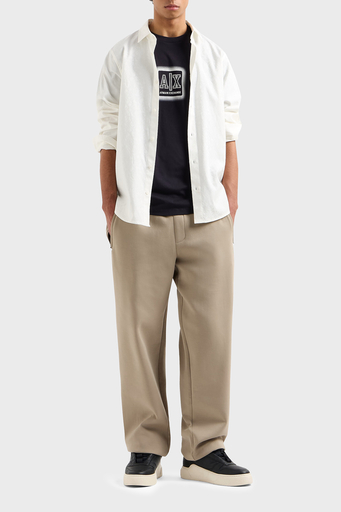 Armani Exchange Tümü Logolu % 100 Pamuk Regular Fit Erkek Gömlek XM000431 AF13131 F0045 EKRU - 3
