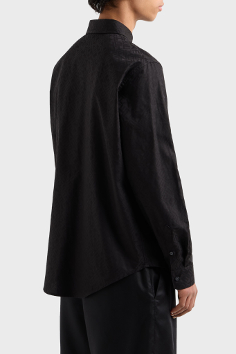 Armani Exchange Tümü Logolu % 100 Pamuk Regular Fit Erkek Gömlek XM000431 AF13131 FC041 SİYAH - 2
