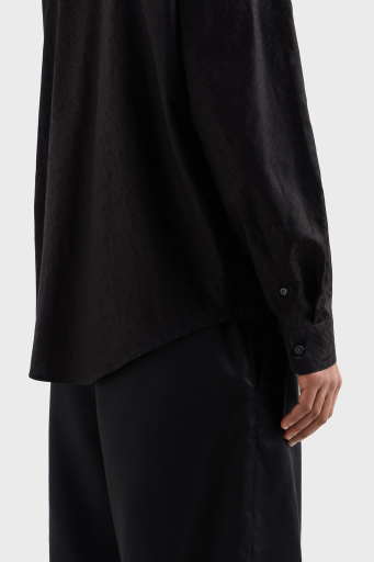 Armani Exchange Tümü Logolu % 100 Pamuk Regular Fit Erkek Gömlek XM000431 AF13131 FC041 SİYAH - 4