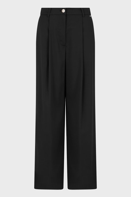Armani Exchange Wide Leg Normal Bel Bol Paça Klasik Bayan Pantolon XW000437 AF12749 UC001 SİYAH - 4