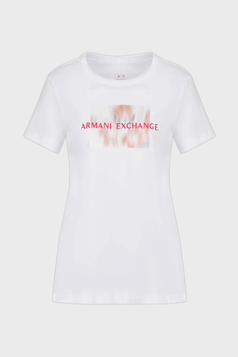 Armani Exchange Yazılı Regular Fit Bisiklet Yaka % 100 Pamuk Bayan T Shirt 3RYTEL YJ8TZ 1000 BEYAZ - 4