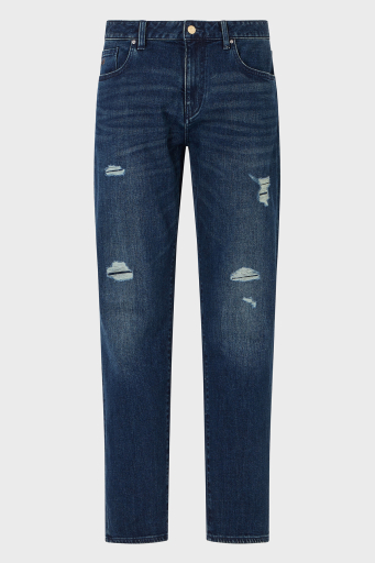 Armani Exchange Yırtıklı Streç Pamuklu Skinny Fit Normal Bel Dar Paça Jeans Erkek Kot Pantolon XM000070 AF15188 MB010 LACİVERT - 6