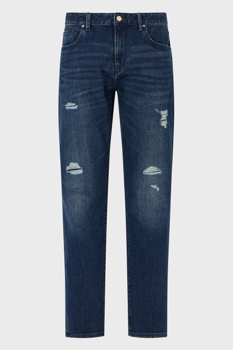 Armani Exchange Yırtıklı Streç Pamuklu Skinny Fit Normal Bel Dar Paça Jeans Erkek Kot Pantolon XM000070 AF15188 MB010 LACİVERT - 6