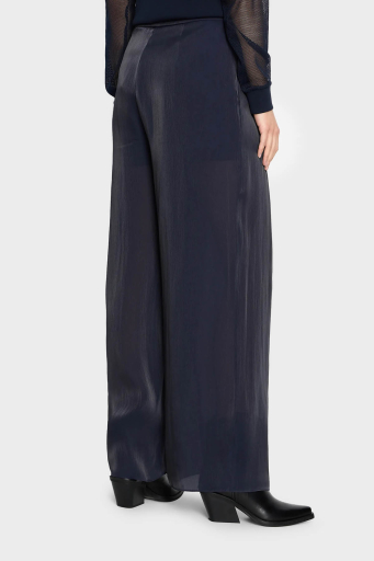 Armani Exchange Yüksek Bel Loose Fit Saten Bayan Pantolon 3DYP19 YNUUZ 1593 LACİVERT - 2