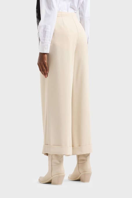 Armani Exchange Yüksek Bel Relaxed Fit Geniş Paça Bayan Pantolon 3DYP31 YN1QZ 1787 BEJ - 2