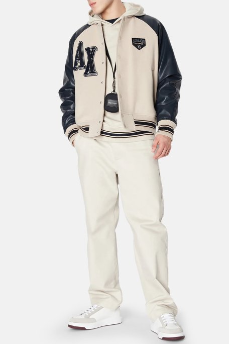 Armani Exchange Yünlü Kolej Yaka Regular Fit Bomber Erkek Ceket 6RZB21 ZNIKZ 49AJ BEJ - 1
