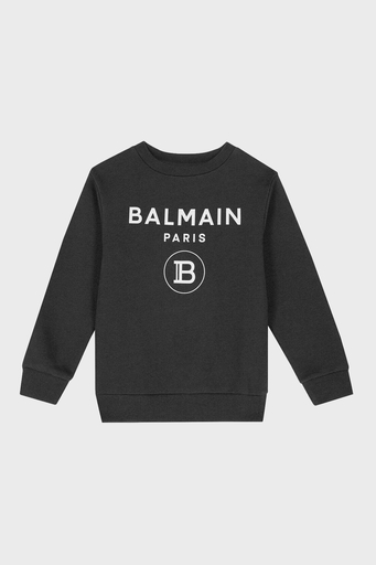 Balmain Pamuklu Bisiklet Yaka Çocuk Sweat 6M4760 MX270 930 SİYAH - 1
