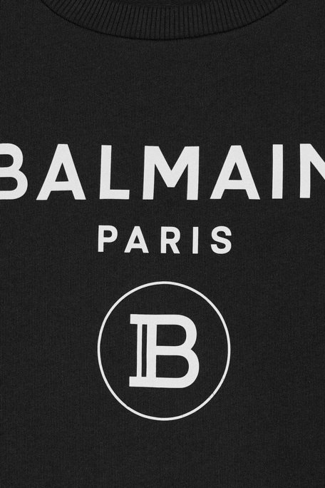 Balmain Pamuklu Bisiklet Yaka Çocuk Sweat 6M4760 MX270 930 SİYAH - 2
