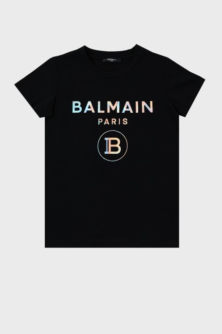Balmain Pamuklu Bisiklet Yaka Çocuk T Shirt 6M8021 MX030 930MC SİYAH - 1