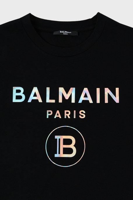 Balmain Pamuklu Bisiklet Yaka Çocuk T Shirt 6M8021 MX030 930MC SİYAH - 3