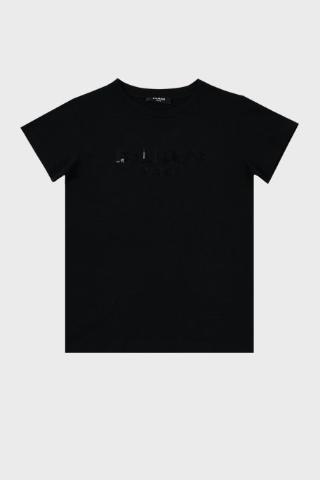 Balmain Pamuklu Bisiklet Yaka Çocuk T Shirt 6M8071 MA030 930 SİYAH - 1