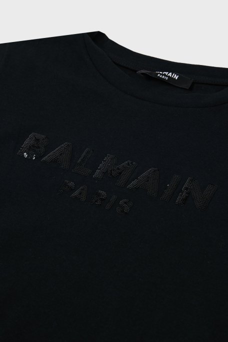 Balmain Pamuklu Bisiklet Yaka Çocuk T Shirt 6M8071 MA030 930 SİYAH - 4