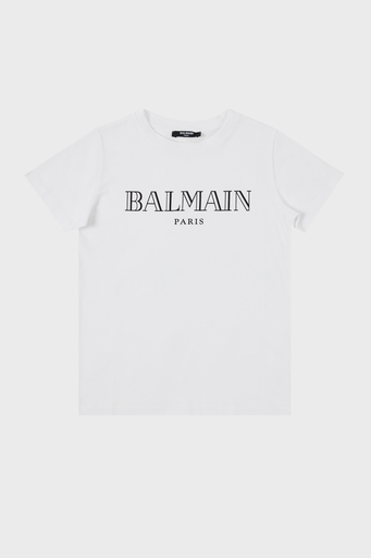Balmain Pamuklu Bisiklet Yaka Çocuk T Shirt 6M8721 MX030 100 BEYAZ - 1