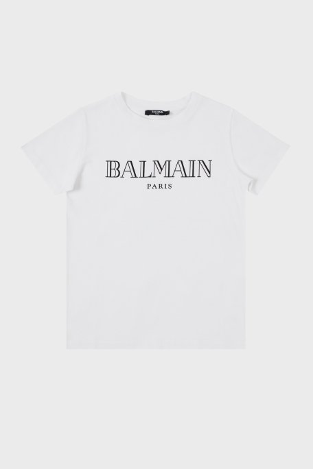 Balmain Pamuklu Bisiklet Yaka Çocuk T Shirt 6M8721 MX030 100 BEYAZ - 1