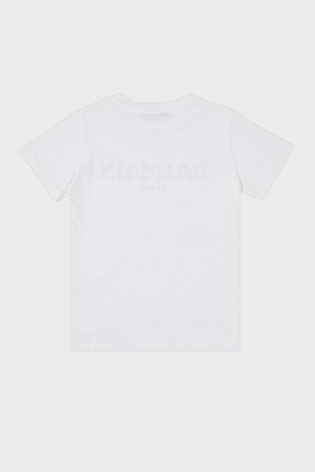 Balmain Pamuklu Bisiklet Yaka Çocuk T Shirt 6M8721 MX030 100 BEYAZ - 2