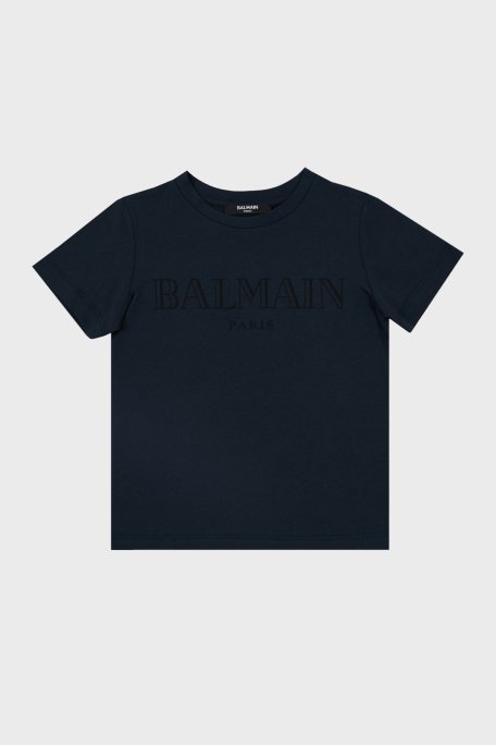 Balmain Pamuklu Bisiklet Yaka Çocuk T Shirt 6M8721 MX030 621 LACİVERT - 1