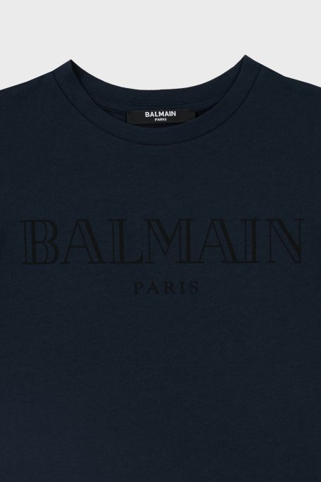 Balmain Pamuklu Bisiklet Yaka Çocuk T Shirt 6M8721 MX030 621 LACİVERT - 3