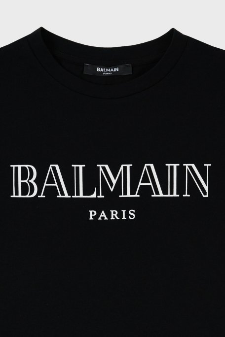 Balmain Pamuklu Bisiklet Yaka Çocuk T Shirt 6M8721 MX030 930 SİYAH - 3