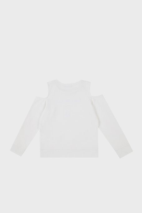 Balmain Pamuklu Bisiklet Yaka Pencereli Çocuk Sweat 6M4020 MX270 130 BEYAZ - 3