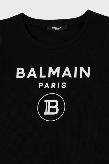 Balmain Pamuklu Bisiklet Yaka Pencereli Çocuk Sweat 6M4020 MX270 930 SİYAH - 2