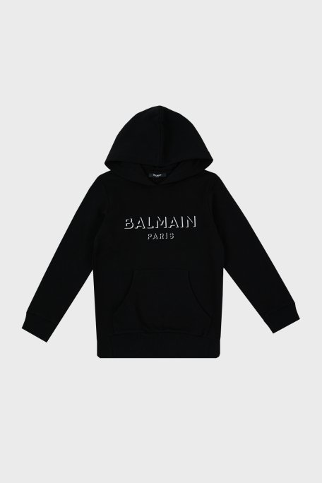 Balmain Pamuklu Kapüşonlu Çocuk Sweat 6O4580 OX370 930 SİYAH - 1