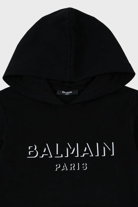 Balmain Pamuklu Kapüşonlu Çocuk Sweat 6O4580 OX370 930 SİYAH - 3