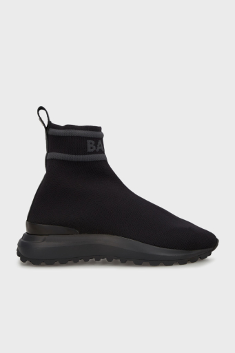 Balr Logo Baskılı Çorap Formlu Tırtıklı Taban Bilekli Sneaker Erkek Ayakkabı B1512.1012 102 SİYAH - 5