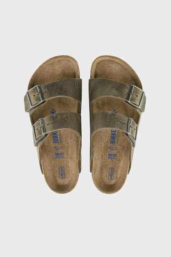 Birkenstock Arizona Sfb Deri Çift Bantlı Unisex Terlik 1019377 KOYU HAKİ - 4