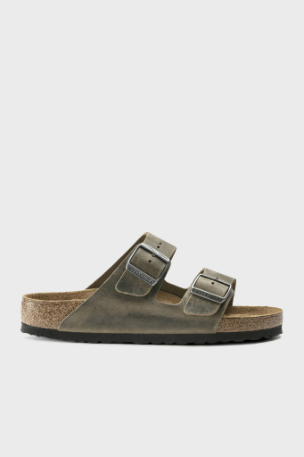 Birkenstock Arizona Sfb Deri Çift Bantlı Unisex Terlik 1019377 KOYU HAKİ - 6