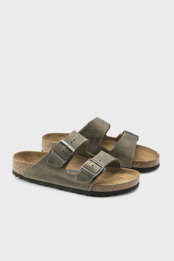 Birkenstock Arizona Sfb Deri Çift Bantlı Unisex Terlik 1019377 KOYU HAKİ - 7