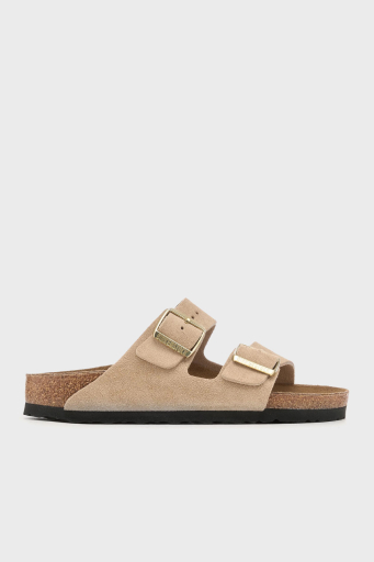Birkenstock Arizona Vl Çift Bantlı Süet Bayan Terlik 1029260 BEJ - 1