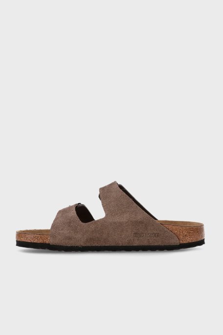 Birkenstock Arizona Vl Leoı Çift Bantlı Süet Erkek Terlik 1029167 Gri-Kahve - 2