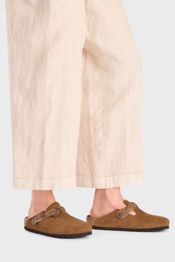 Birkenstock Boston Braided Kemer Detaylı Süet Bayan Terlik 1026713 VİZON - 2